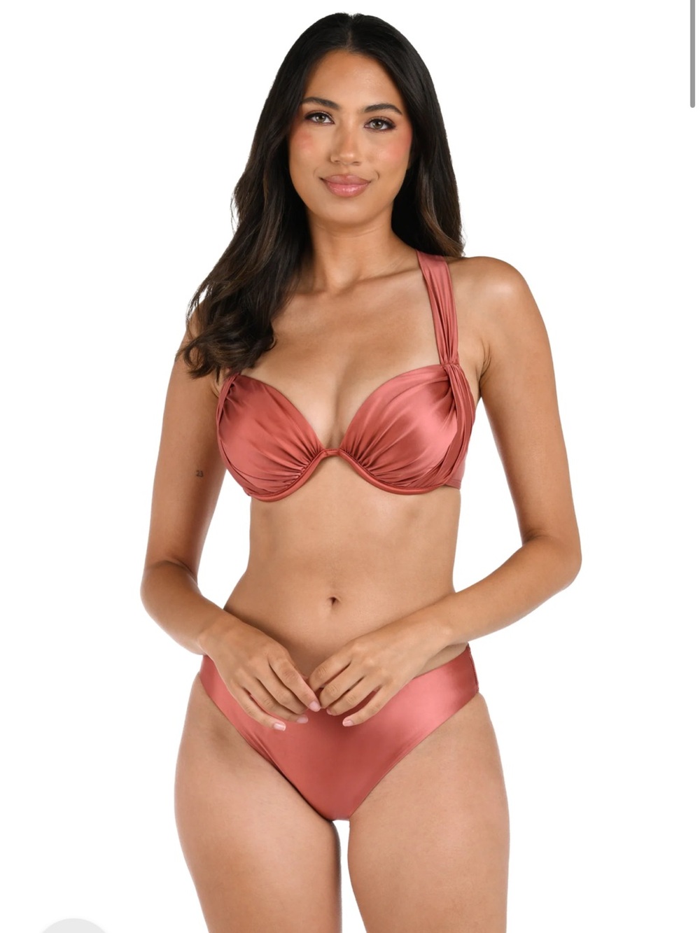 La Blanca - Earth Goddess Draped Underwire Bikini Top - Sienna